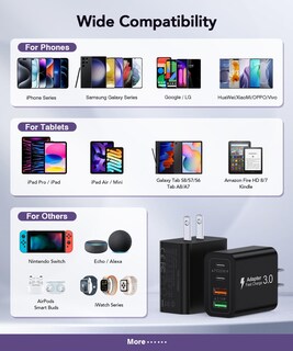 Foto 4 | Foto 4 | Cargador Csodince Usb C De 40 W 4 Puertos Tipo C Carga Rápida Paquete De 2 - Venta Internacional.