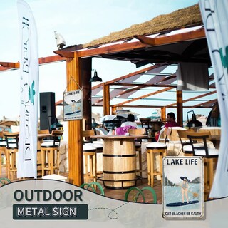 Foto 5 | Foto 5 | Letreros De Hojalata Yoyi Art Lake Beach House Decor Lake Life 30 X 20 Cm - Venta Internacional.