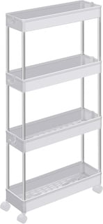 Foto 1 | Foto 1 | Carro De Almacenamiento De 4 Niveles 12.5x40x88 Cm Con Ruedas Para Baño Cocina Oficina