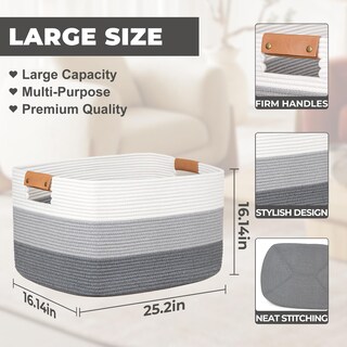 Foto 2 | Foto 2 | Cesta Tejida Danpinera Grande De 108 L Para Almacenamiento Color Gris Degradado - Venta Internacional.