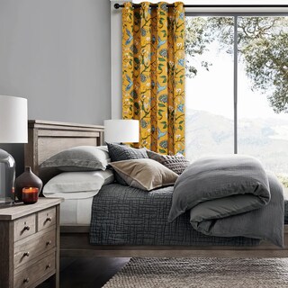 Foto 6 | Foto 6 | Cortinas Topfinel  Vintage  Amarillo Mostaza  183 Cm X 183 Cm - Venta Internacional.