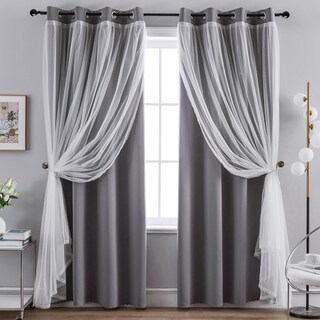 Foto 1 | Foto 1 | Cortina Anytime Home Opaca Y Con Capas Transparentes Color Gris 52 X 160 Cm - Venta Internacional.