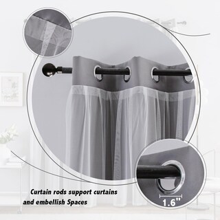 Foto 4 | Foto 4 | Cortina Anytime Home Opaca Y Con Capas Transparentes Color Gris 52 X 160 Cm - Venta Internacional.