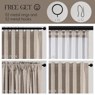 Foto 5 | Foto 5 | Cortinas Topfinel  100% Lino Opaco  260 X 260 Cm  Color Topo  2 Paneles - Venta Internacional.