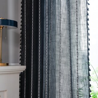 Foto 4 | Foto 4 | Cortina Sutuo Home Boho Semiopaca De Lino Bordada 132 X 213 Cm - Venta Internacional.