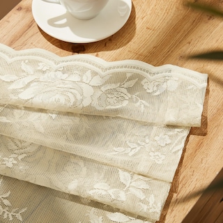 Foto 7 | Foto 7 | Cortinas Seekright De Encaje Transparente De Color Beige  160 X 160 Cm  Diseño Rústico Y Floral - Venta Internacional.