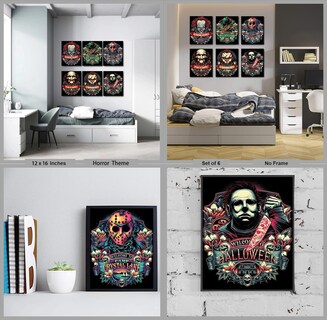 Foto 6 | Foto 6 | Kit De Pintura Con Diamantes Gearock Halloween 5d Con 6 Lienzos - Venta Internacional.