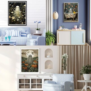 Foto 4 | Foto 4 | Art Kit Eibeili - Arte Con Forma De Diamante Con Forma De Fantasma De Halloween (3 Unidades 30 X 40 Cm) - Venta Internacional.