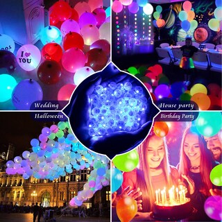 Foto 5 | Foto 5 | Luces Led Para Globos 100 Unidades Multicolor Impermeables (azul) - Venta Internacional.