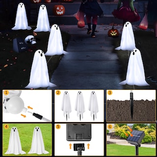 Foto 5 | Foto 5 | Luces Solares Tipo Estaca Con Forma De Fantasma Para Halloween Beteray 48 Cm 4 M 8 Modos - Venta Internacional.