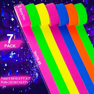 Foto 2 | Foto 2 | Cinta De Neón Peasug Que Brilla En La Oscuridad Con Luz Uv Negra Paquete De 7 Unidades - Venta Internacional.