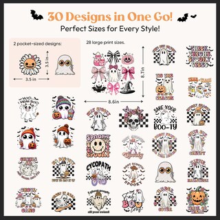 Foto 2 | Foto 2 | 30 Hojas De Kaciola Ghost Halloween Dtf De Iron On Transfers - Venta Internacional.