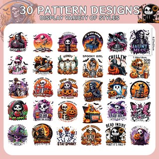 Foto 2 | Foto 2 | Iron On Transfers Falueqg Halloween Para Camisetas 30 Unidades Dtf - Venta Internacional.