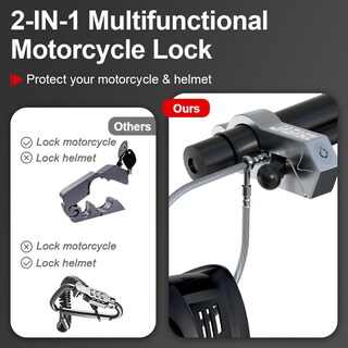 Foto 7 | Foto 7 | Combo De Candado Para Casco Y Candado De Freno Para Motocicleta Jagasol - Venta Internacional.