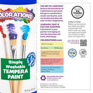 Foto 6 | Foto 6 | Set De Pintura Colorations Simply Washable Tempera 16 Oz X 11 Colores - Venta Internacional.