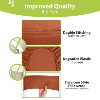 Foto 7 | Foto 7 | Juego De Sábanas Bampure King Size 100% Viscosa Bambú Y Terracota - Venta Internacional.