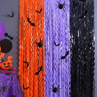 Foto 3 | Foto 3 | Cortinas Con Flecos De Aluminio Para Halloween 3.3 X 6.6 Pies Paquete De 3 Con 18 Pegatinas - Venta Internacional.