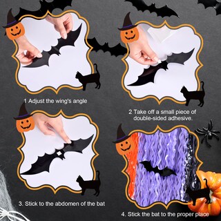 Foto 4 | Foto 4 | Cortinas Con Flecos De Aluminio Para Halloween 3.3 X 6.6 Pies Paquete De 3 Con 18 Pegatinas - Venta Internacional.