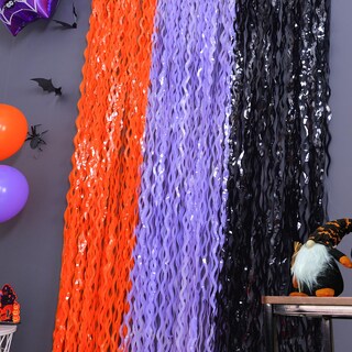 Foto 5 | Foto 5 | Cortinas Con Flecos De Aluminio Para Halloween 3.3 X 6.6 Pies Paquete De 3 Con 18 Pegatinas - Venta Internacional.