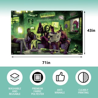 Foto 2 | Foto 2 | Telón De Fondo Rvsticty Para Fiesta De Cumpleaños De Halloween 180 X 110 Cm - Venta Internacional.