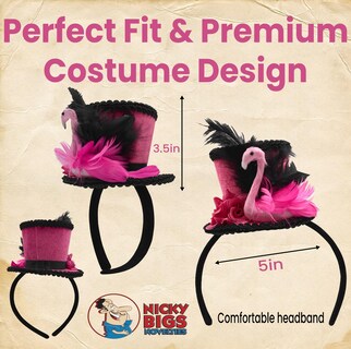 Foto 3 | Foto 3 | Diadema Con Forma De Flamenco Y Minisombrero Rosa De Nicky Bigs Talla Única - Venta Internacional.