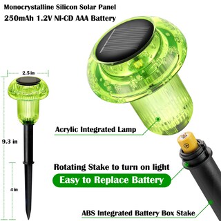 Foto 2 | Foto 2 | Luces Solares Para Exteriores Priddop Paquete De 16 Led Verdes Impermeables - Venta Internacional.