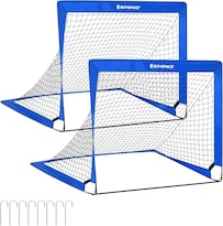 Juego De 2 Porterías De Futbol Infantiles Plegables 120 X 90 X 90 Cm Montaje Rápido Para Parque Y Playa Tela Oxford