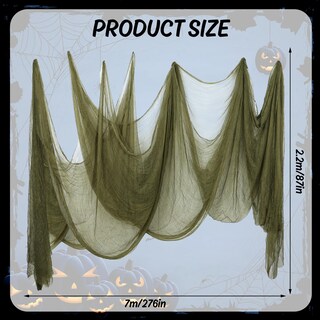 Foto 2 | Foto 2 | Tela Halloween Creepy Cloth Whaline  Color Verde Oliva  7 M X 2 2 M  Poliéster - Venta Internacional.