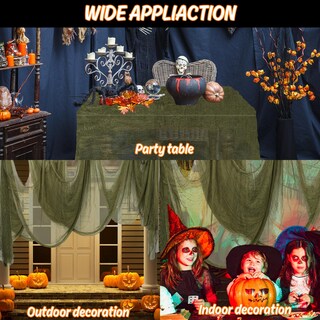 Foto 6 | Foto 6 | Tela Halloween Creepy Cloth Whaline  Color Verde Oliva  7 M X 2 2 M  Poliéster - Venta Internacional.