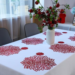 Foto 4 | Foto 4 | Mantel De Vinilo Rojo Snowkingdom Con Estampado Floral 38 Cm 18 Unidades - Venta Internacional.