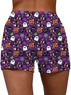 Foto 3 | Foto 3 | Pantalones Cortos De Entrenamiento Novept Trick Or Treat Con Estampado De Calabazas Para Mujer - Venta Internacional.