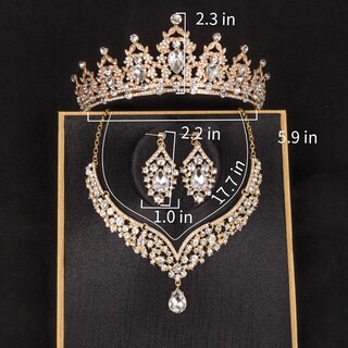 Foto 5 | Foto 5 | Conjunto De Joyas Fircre Crystal Bridal Tiara Crown Para Mujer - Venta Internacional.