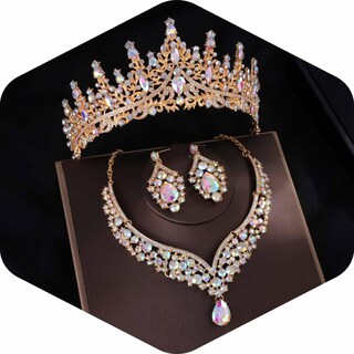 Foto 1 | Foto 1 | Set De Joyas Kamirola Tr28 Crystal Bridal Multicolor Gold - Venta Internacional.