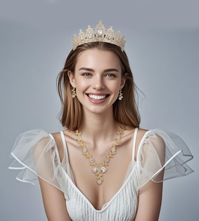 Foto 2 | Foto 2 | Set De Joyas Kamirola Con Tiaras Y Coronas Para Mujer  Color Dorado - Venta Internacional.