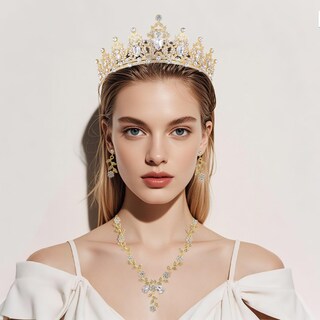 Foto 4 | Foto 4 | Set De Joyas Kamirola Con Tiaras Y Coronas Para Mujer  Color Dorado - Venta Internacional.