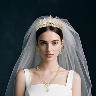 Foto 5 | Foto 5 | Set De Joyas Kamirola Con Tiaras Y Coronas Para Mujer  Color Dorado - Venta Internacional.