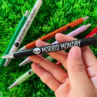 Foto 3 | Foto 3 | Juego De Bolígrafos Jxueych Con Purpurina Para Halloween 7 Unidades 14 Cm - Venta Internacional.