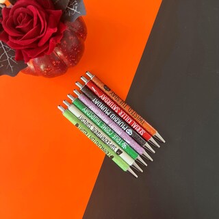 Foto 4 | Foto 4 | Juego De Bolígrafos Jxueych Con Purpurina Para Halloween 7 Unidades 14 Cm - Venta Internacional.