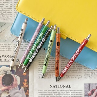 Foto 6 | Foto 6 | Juego De Bolígrafos Jxueych Con Purpurina Para Halloween 7 Unidades 14 Cm - Venta Internacional.