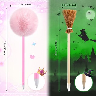 Foto 5 | Foto 5 | Writing Instruments Amazingspark 48 Unidades Escoba De Bruja Y Bolígrafos Con Pompones - Venta Internacional.
