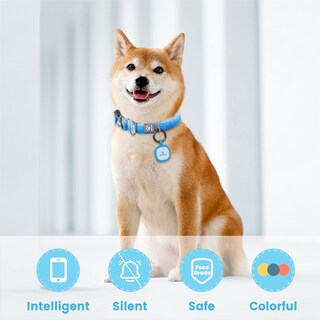 Foto 2 | Foto 2 | Etiqueta De Identificación Para Mascotas Pawaii Silent Silicone Dog Sky Blue Con Código Qr - Venta Internacional.