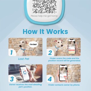Foto 3 | Foto 3 | Etiqueta De Identificación Para Mascotas Pawaii Silent Silicone Dog Sky Blue Con Código Qr - Venta Internacional.