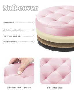 Foto 3 | Foto 3 | Otomana Storage Otoman Tipo Cesta Con Almacenamiento  Terciopelo  Color Rosa  35 X 35 X 33 Cm - Venta Internacional.