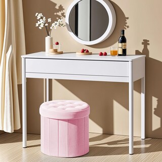 Foto 6 | Foto 6 | Otomana Storage Otoman Tipo Cesta Con Almacenamiento  Terciopelo  Color Rosa  35 X 35 X 33 Cm - Venta Internacional.
