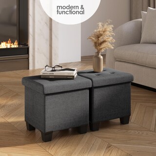 Foto 2 | Foto 2 | Cubo Otomano Storagebud Con Papelera Pequeña  Color Gris - Venta Internacional.