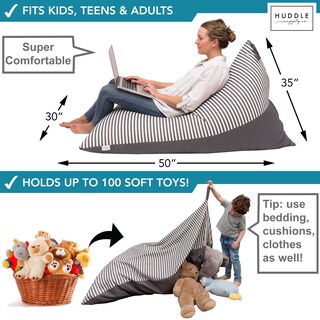 Foto 6 | Foto 6 | Silla De Almacenamiento Para Animales De Peluche Huddle Original Grey Stripes - Venta Internacional.