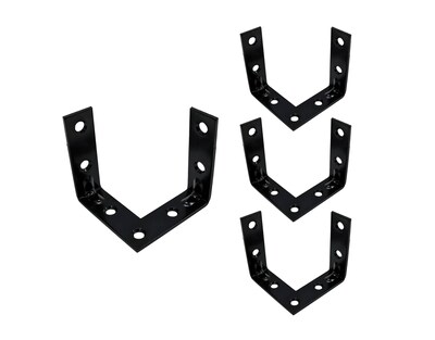 Foto 1 | Foto 1 | Corner Brace Qcaa Triple Soporte Acero Duradero Negro Paquete De 4 - Venta Internacional.