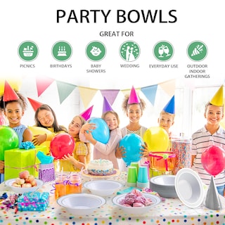 Foto 7 | Foto 7 | Cuencos De Plástico Boocikey De 12 Oz (30 Unidades) Con Borde Plateado Desechables - Venta Internacional.