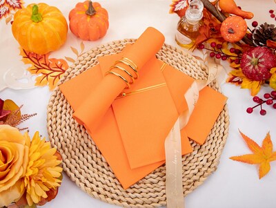 Foto 7 | Foto 7 | Servilletas De Papel Nervure 100 Unidades Color Naranja Con Bolsillo Para Cubiertos - Venta Internacional.