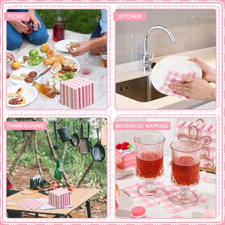 Foto 7 | Foto 7 | Servilletas Xiangqu 120 Unidades 25 X 25 Cm Color Rosa Desechables - Venta Internacional.